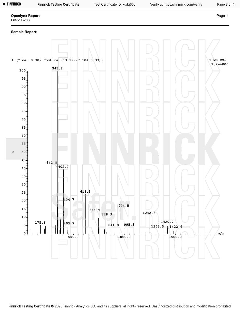 Certificate of Analysis for KLOW 80mg, batch xsdq65u, page 3
